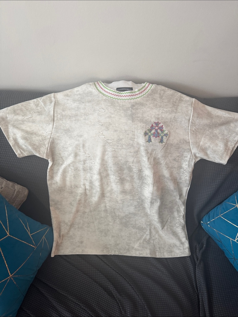Chrome Hearts T-shirt featuring their signature Cemetery Cross patch🔥New!